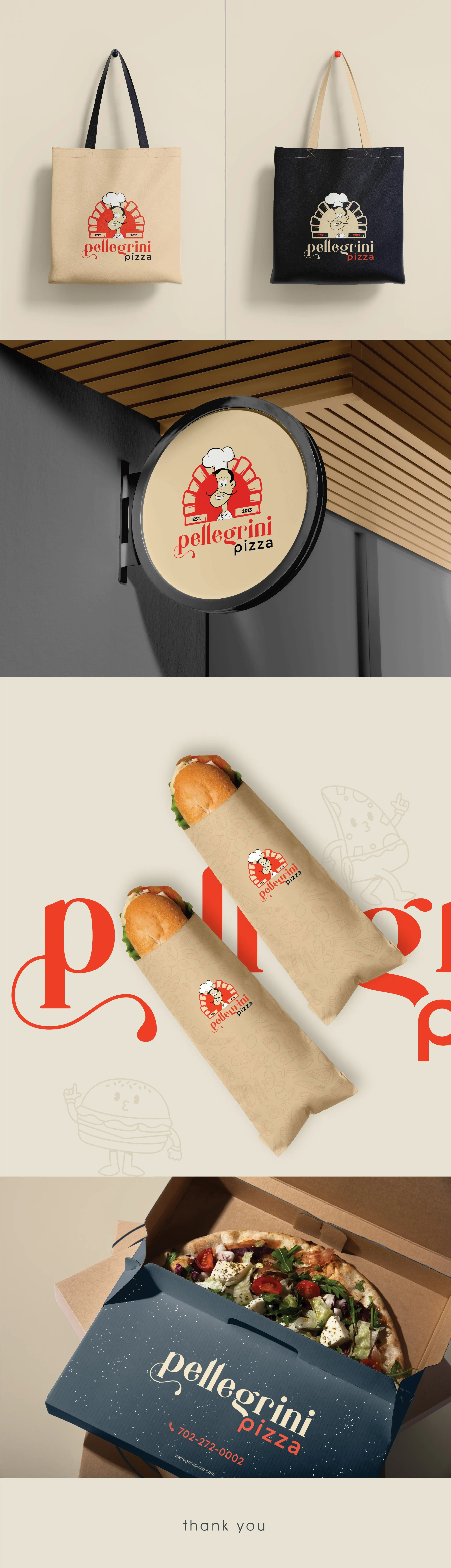 Pellegrini Pizza Menu Branding ⦿ The Point Marketing Agency